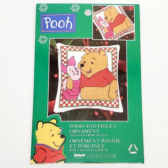 Disney WINNIE THE POOH PIGLET TIGGER Ornament Counted Cross Stitch Kit Janlynn - Picture 3 of 8